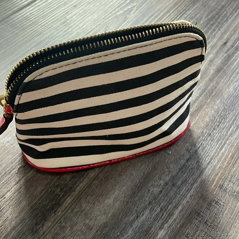 Sephora Black and White Stripe Cosmetic Pouch & Gift Card Holder Lot